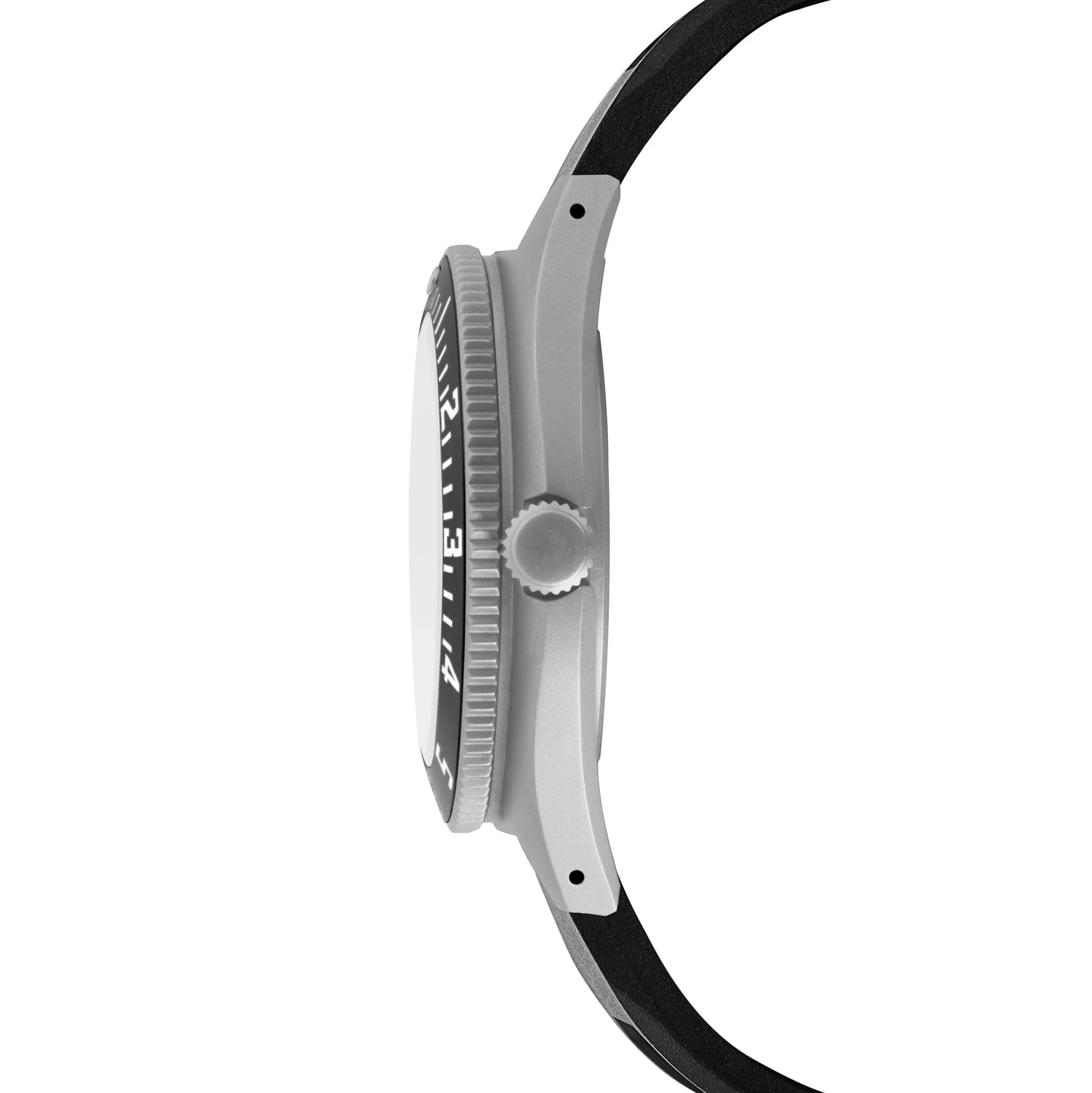 41MM STEEL NAVIGATOR (SSNAV) ON BLACK 3-PIECE RUBBER STRAP KIT