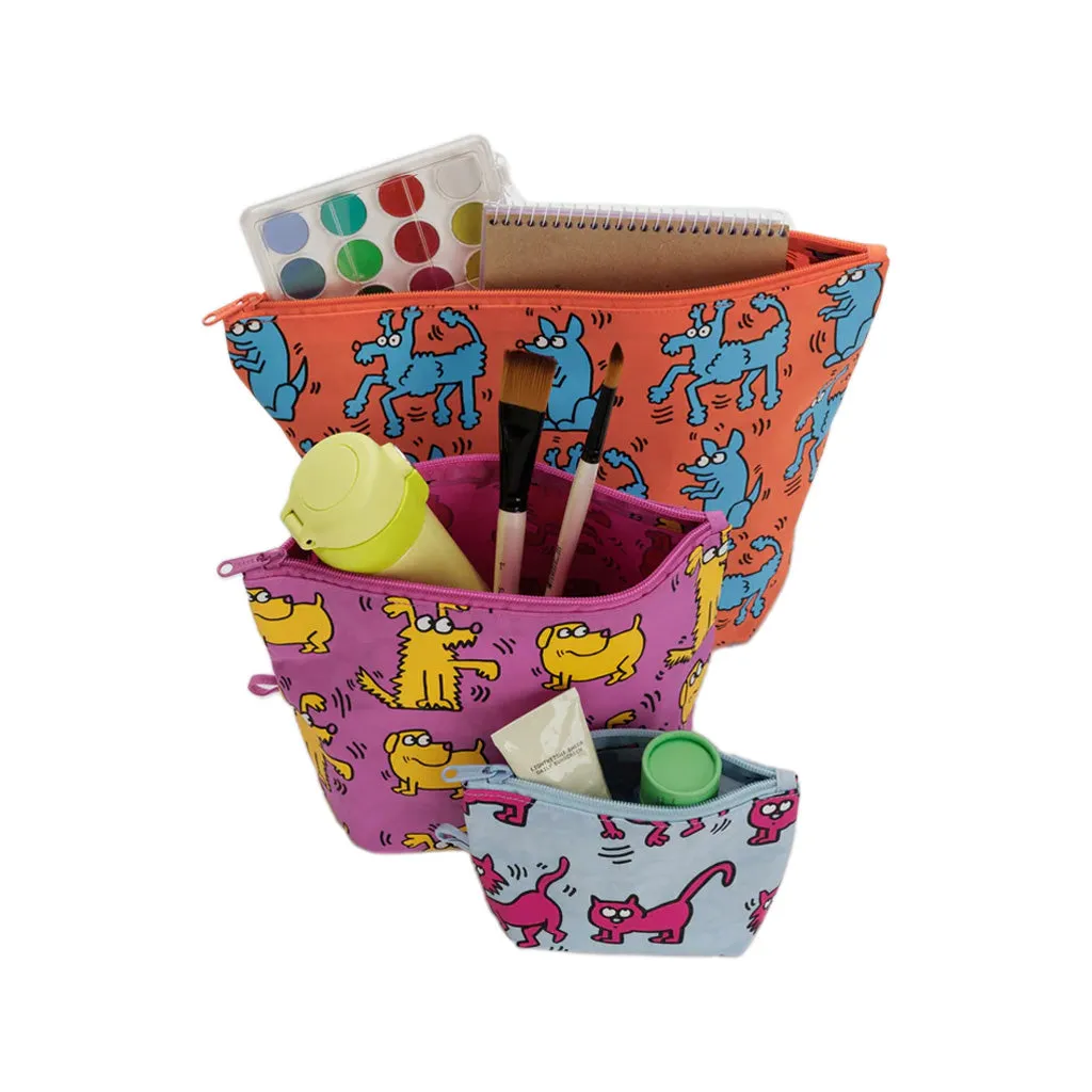 Baggu Go Pouch Set, Keith Haring Pets