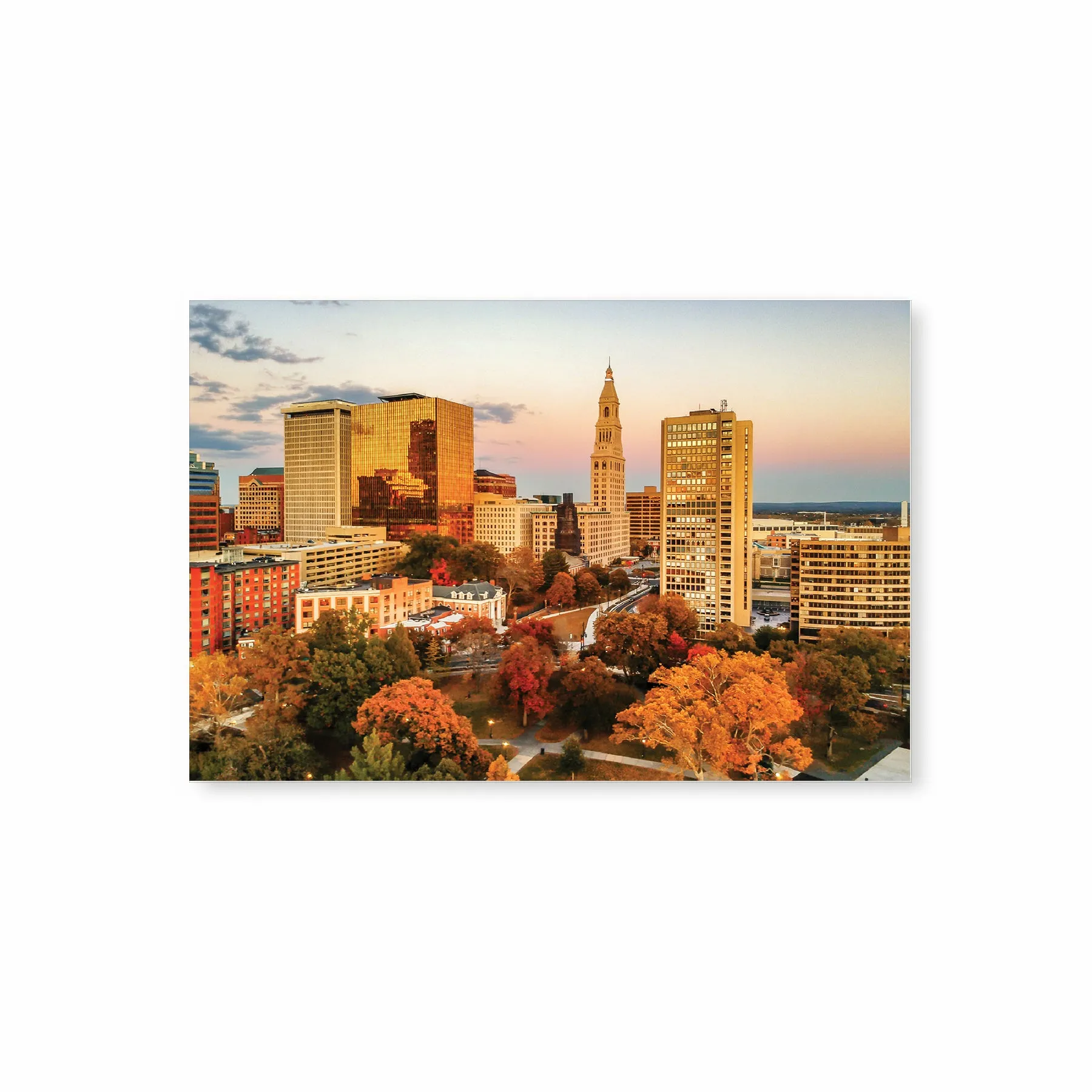 Fall In Downtown Hartford Postcard