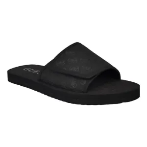 Guess Men's HARTZ Slide Sandal, Black Logo Multi 001, 8