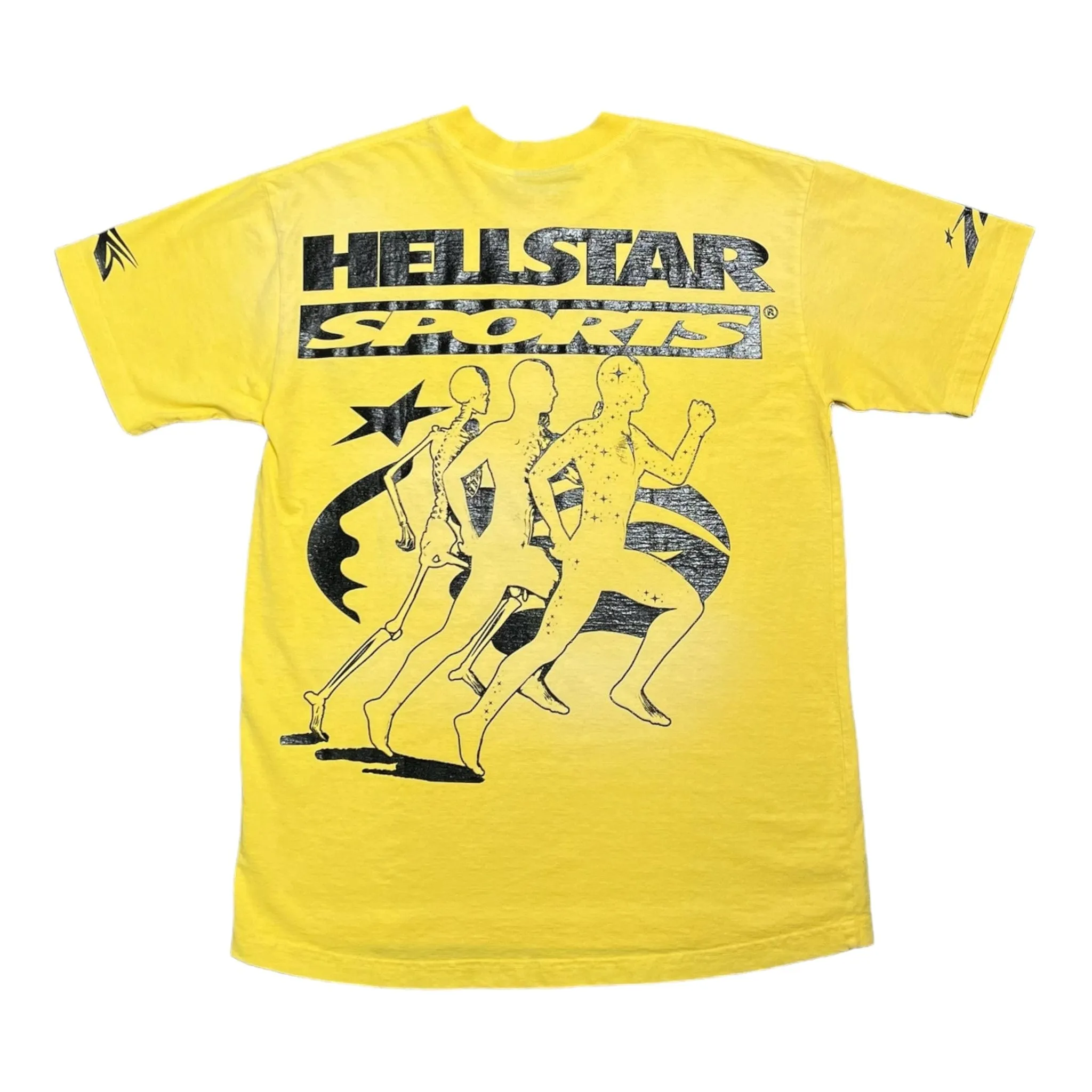 Hellstar Studios Marathon Short Sleeve Tee Shirt Black Yellow