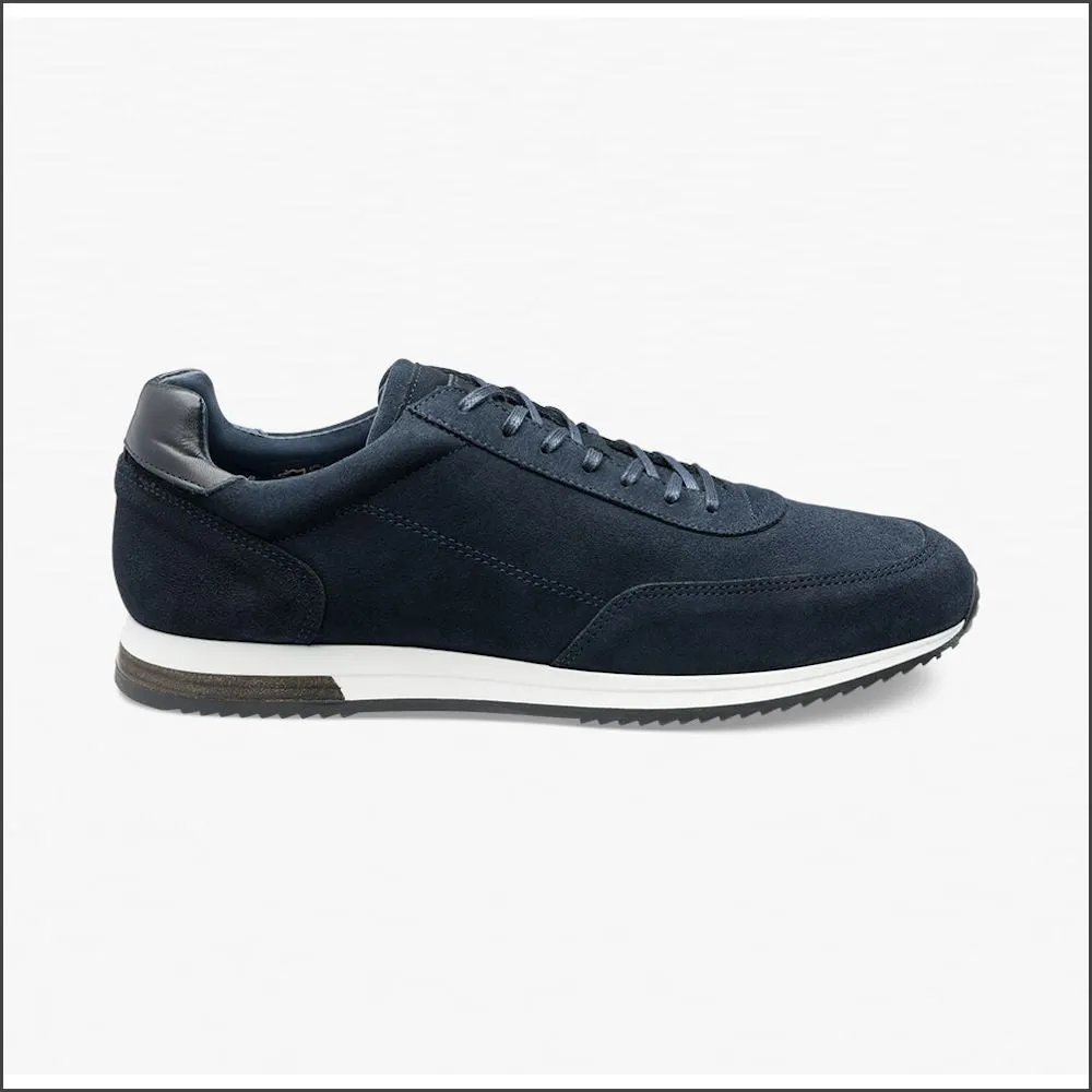 Loake Bannister Navy Suede Trainer@