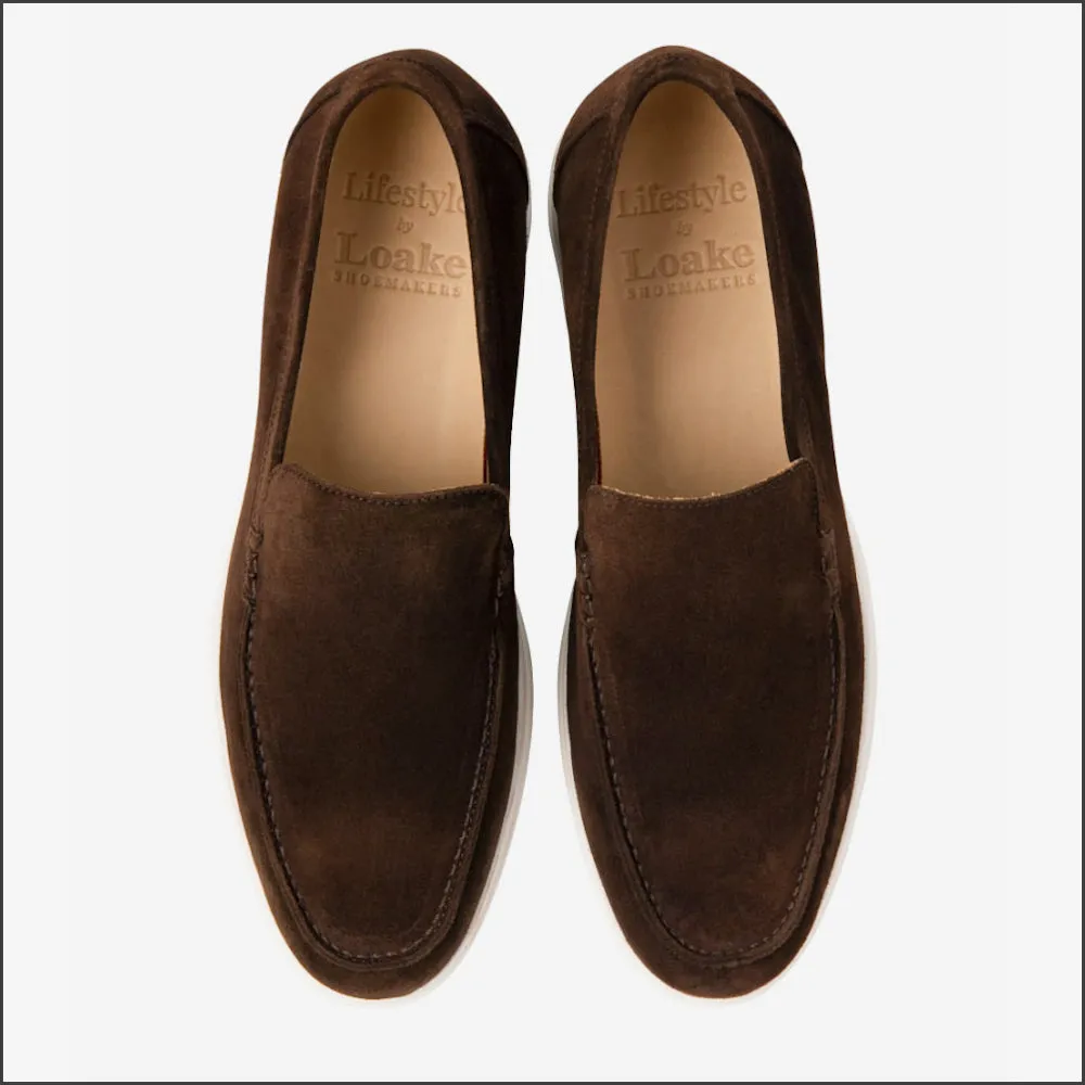 Loake Tuscany Chocolate Brown Suede Loafer@
