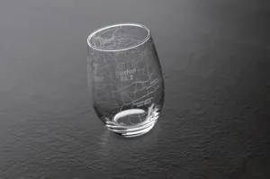 Marathon Map Stemless Wine Glass