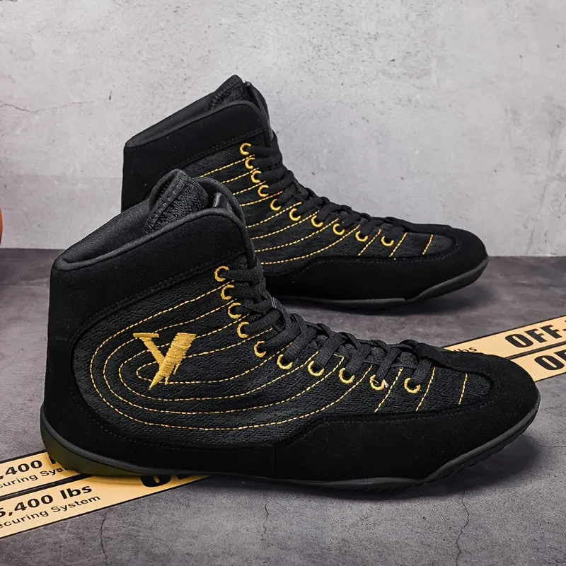 Mens High Top Boxing Shoes | Lightweight Non Slip Boots For Fighter