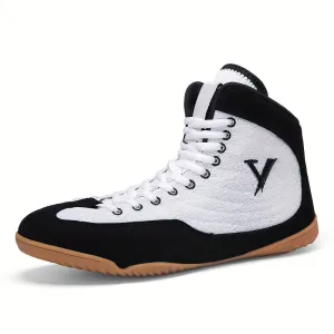 Mens High Top Boxing Shoes | Lightweight Non Slip Boots For Fighter
