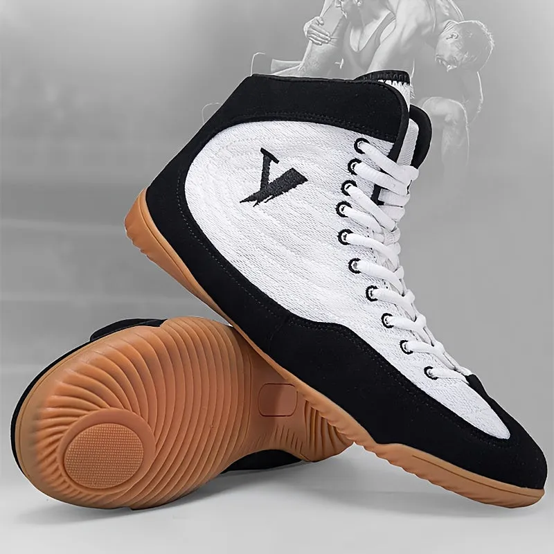 Mens High Top Boxing Shoes | Lightweight Non Slip Boots For Fighter