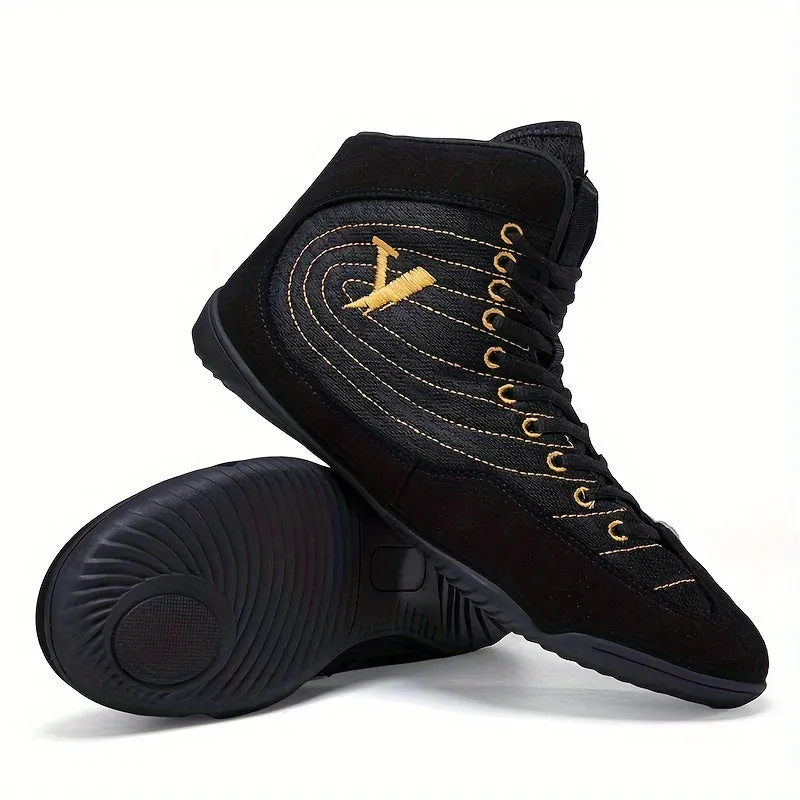 Mens High Top Boxing Shoes | Lightweight Non Slip Boots For Fighter
