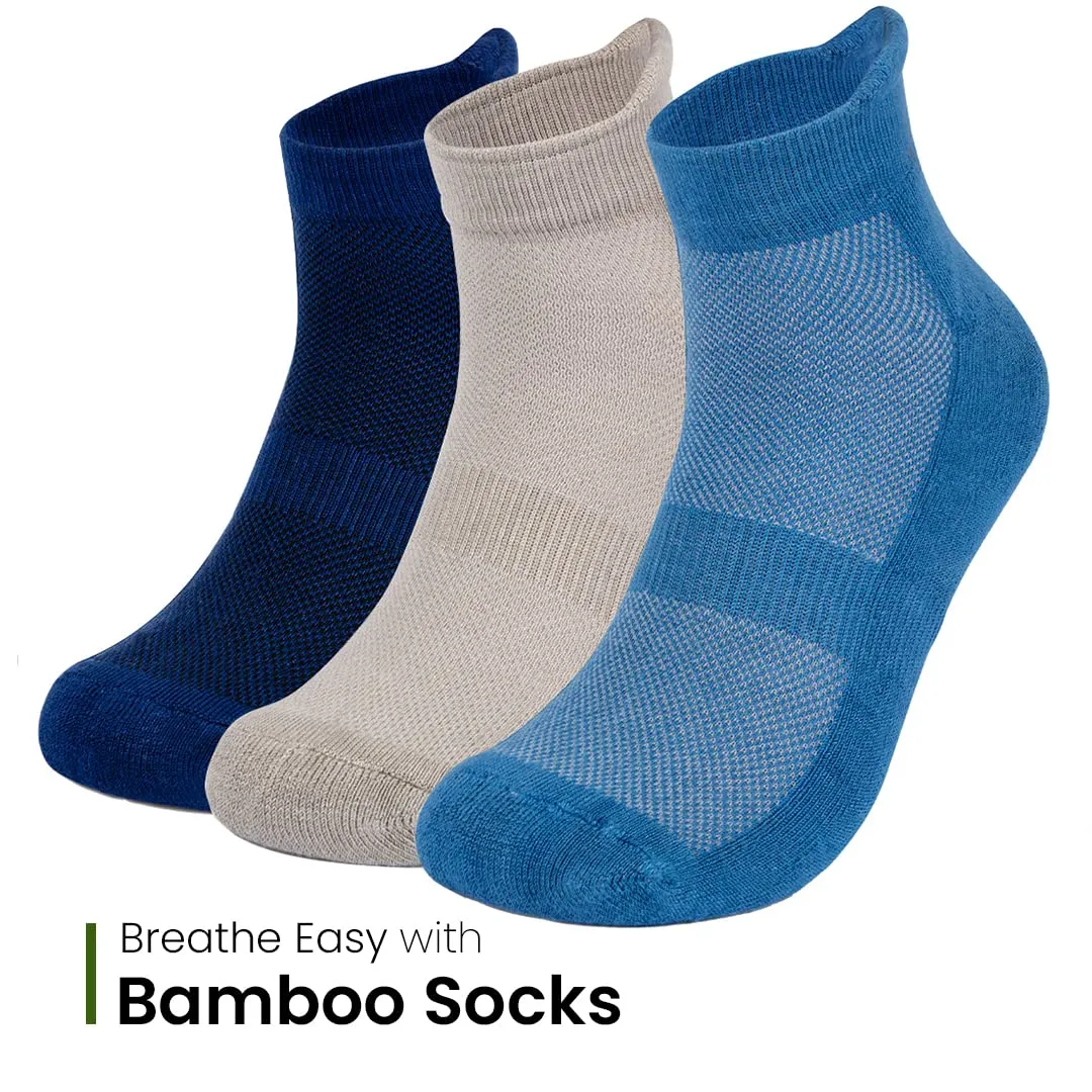 Mush Bamboo Performance Socks for Men || Sports & Casual Wear Ultra Soft, Anti Odor, Breathable Ankle Length UK Size 7-11 (Pack of 6)