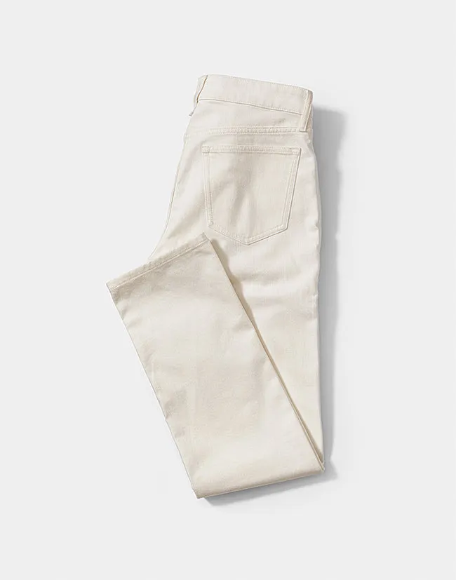 Olimpias Off White Heavy Cotton Twill Stretch