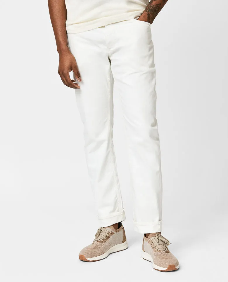 Olimpias Off White Heavy Cotton Twill Stretch