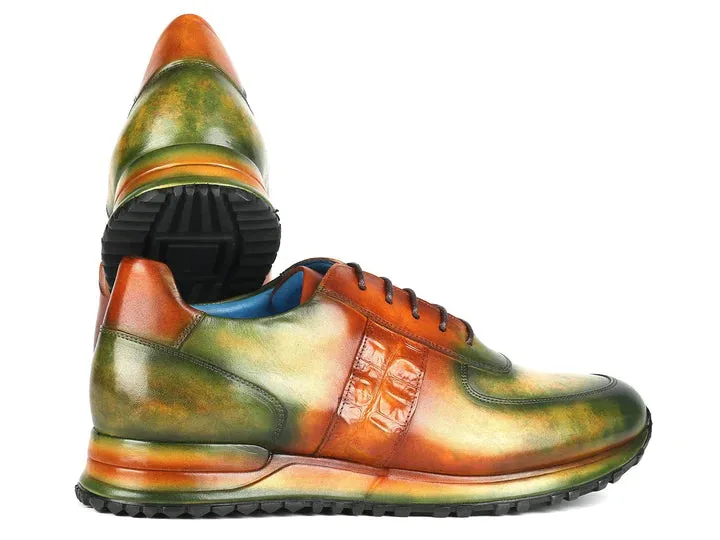 Paul Parkman Men's Green & Brown Patina Sneakers