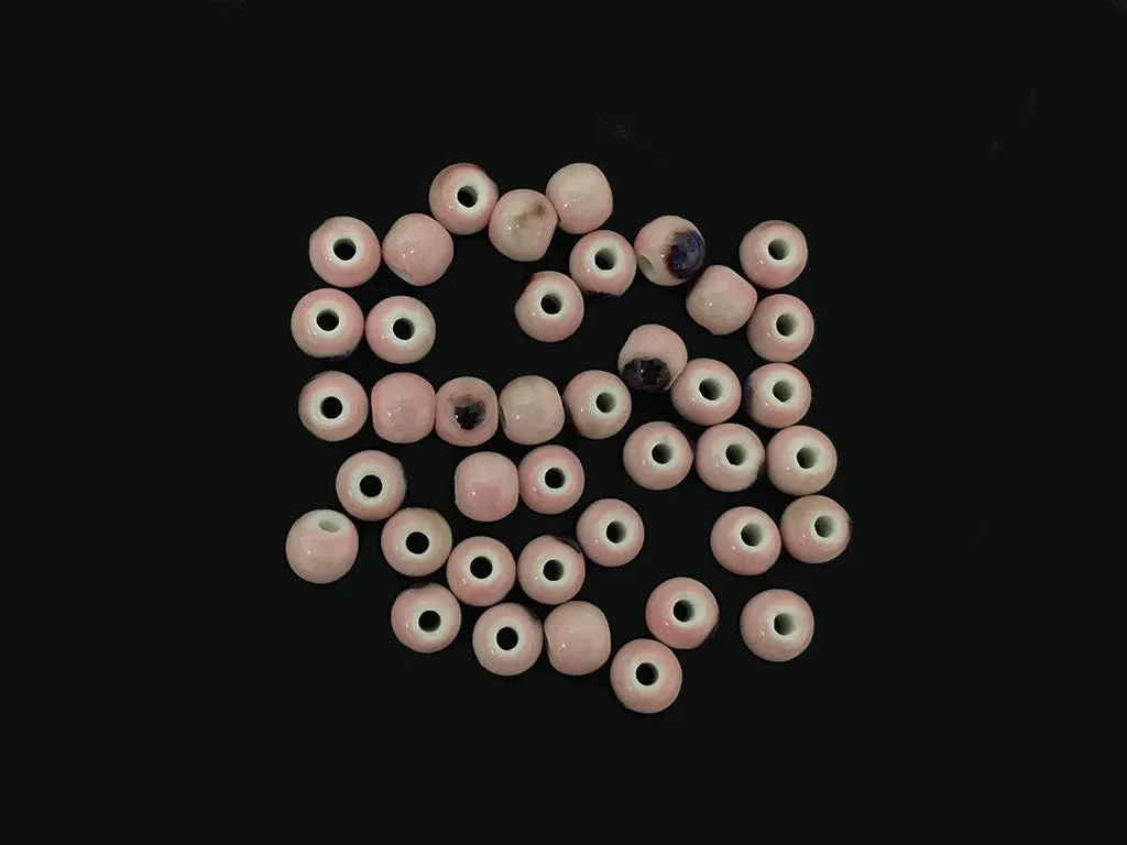 Pink Blue Disc Spherical Ceramic Beads