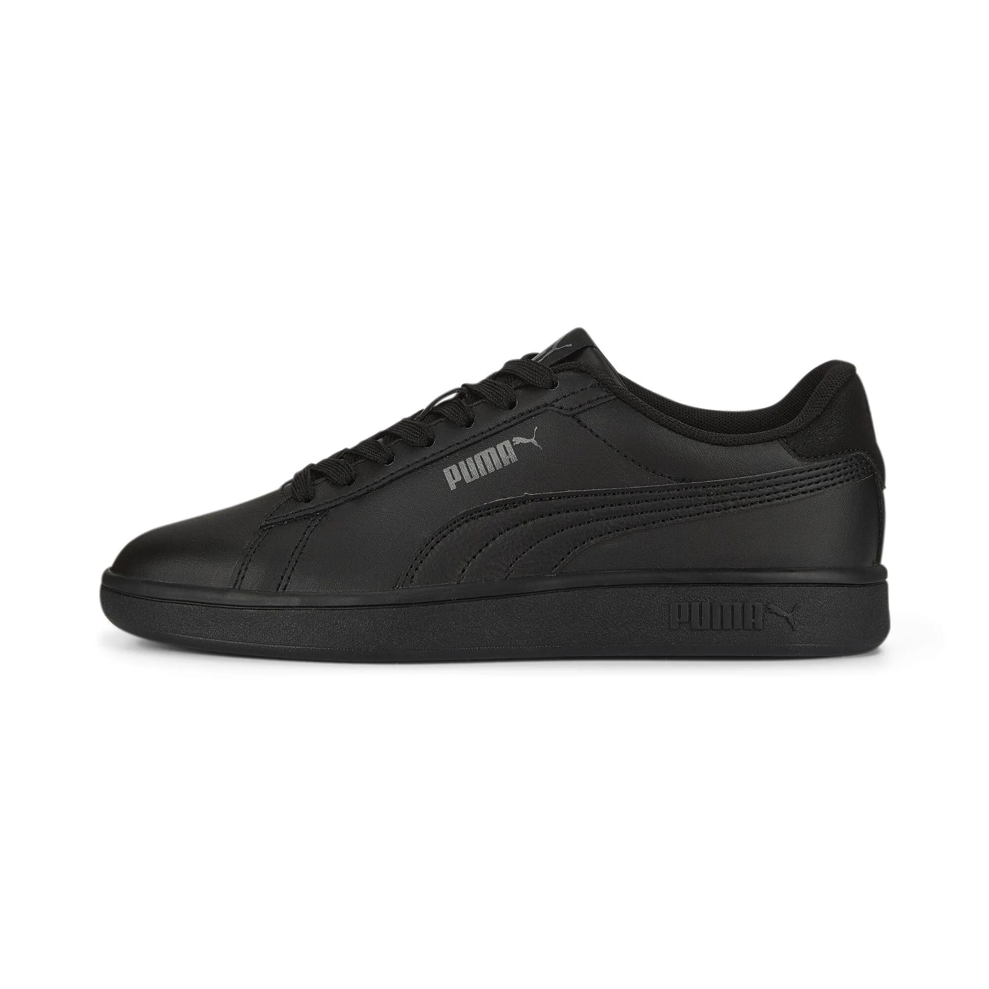 PUMA Smash Sneaker, Black-Shadow Gray, 5.5 US Unisex Big Kid