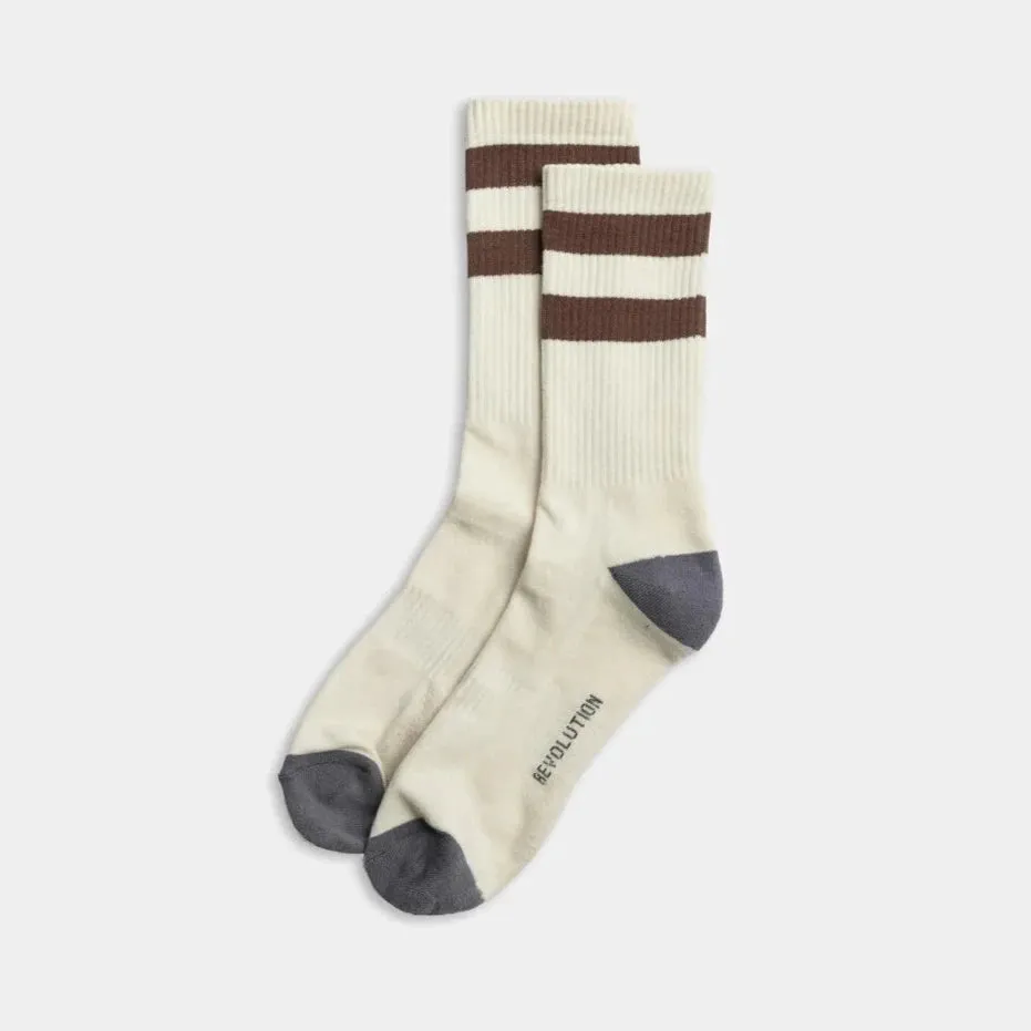 REVOLUTION | 8906 Jaquard Crew Socks | White