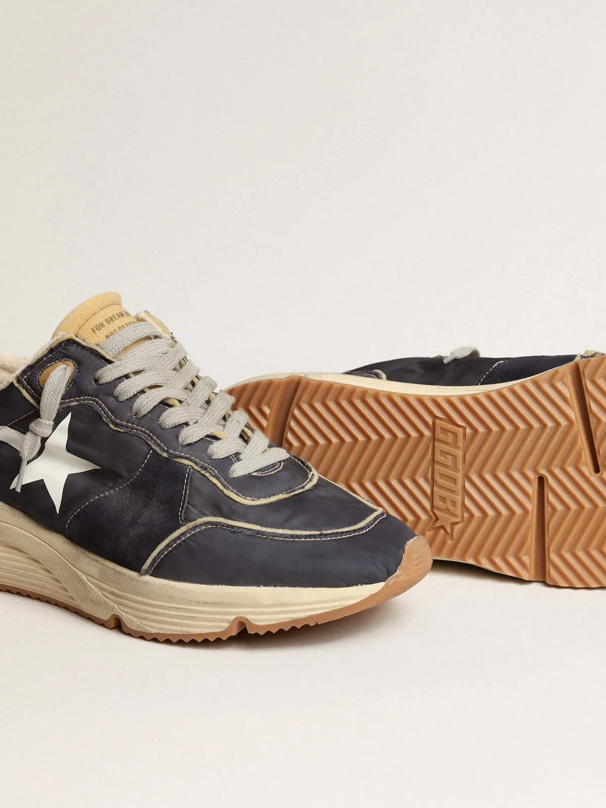Running Sole in Blue Nylon w/ White Printed Star