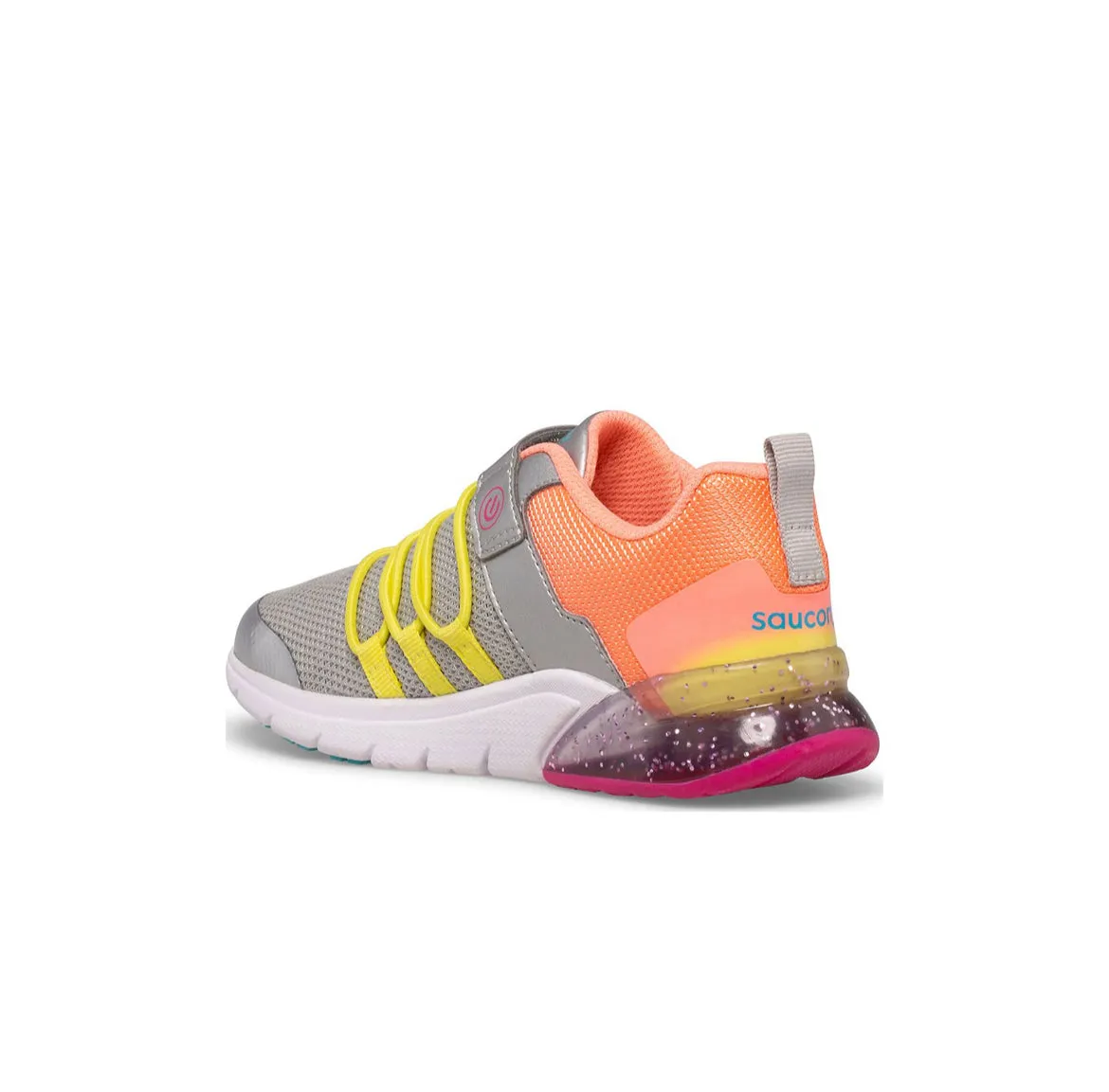 Saucony: Kids Flash Glow Sneaker in Silver/ Multi