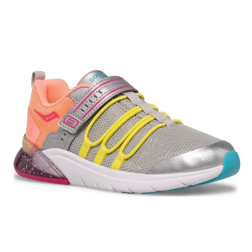 Saucony: Kids Flash Glow Sneaker in Silver/ Multi