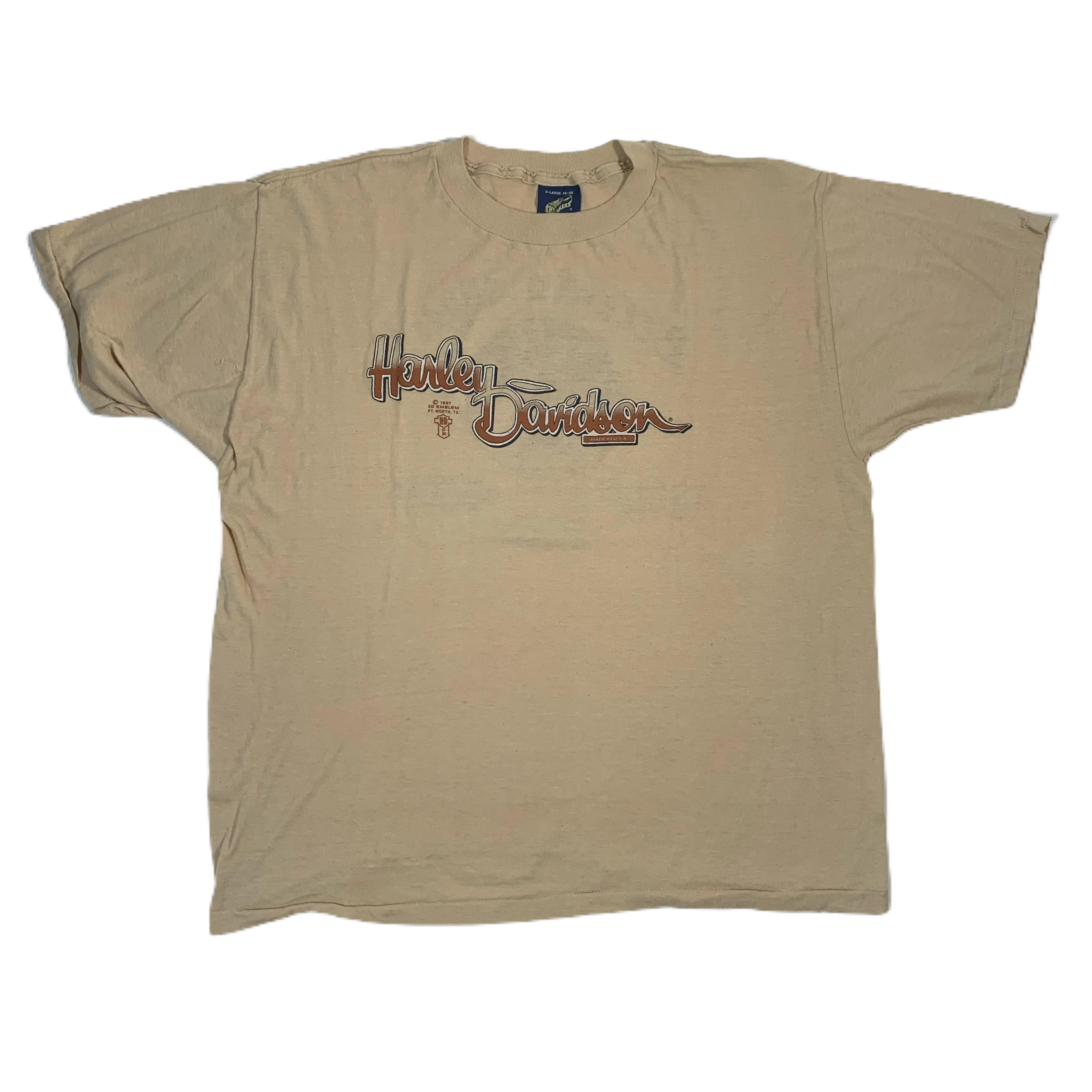 Vintage Harley-Davidson "Ezekiel's Wheel" 3D Emblem T-Shirt