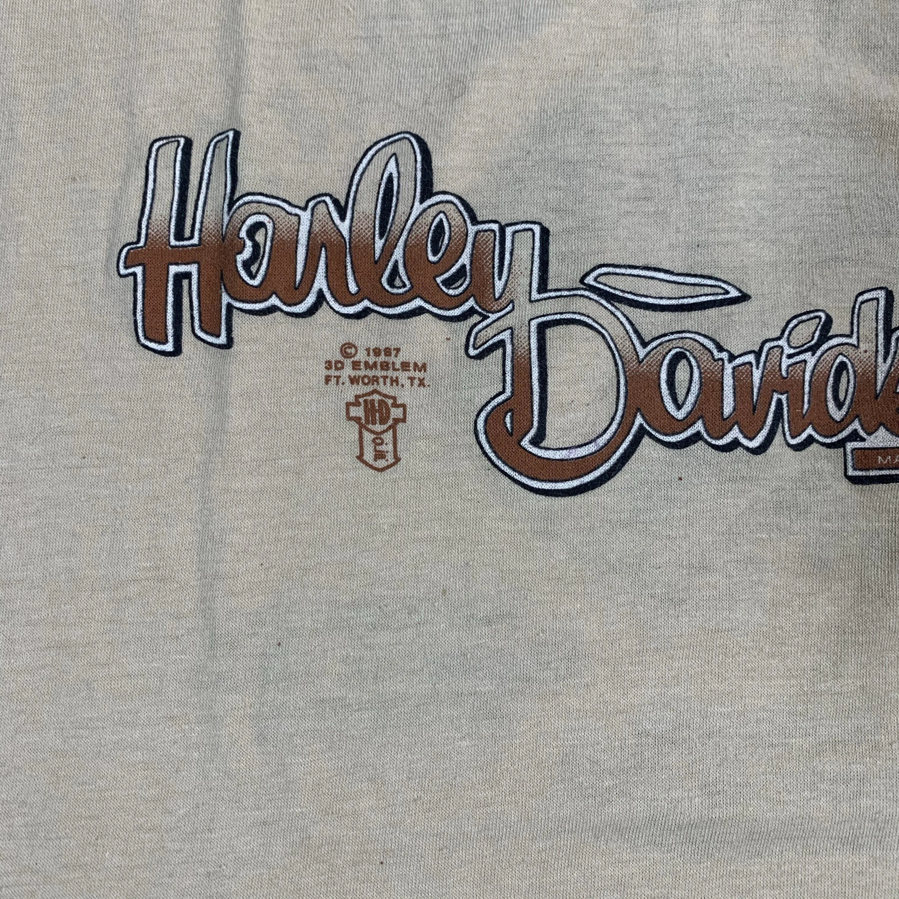 Vintage Harley-Davidson "Ezekiel's Wheel" 3D Emblem T-Shirt